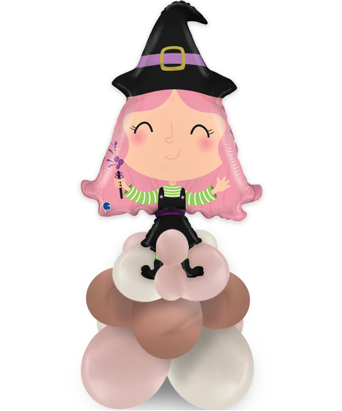 [Frightfully Fun Halloween] Spooky Lovable Witch Chrome Balloon Stand