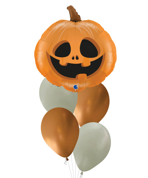 [Frightfully Fun Halloween] Spooky Funny Pumpkin Orange Balloons Bouquet
