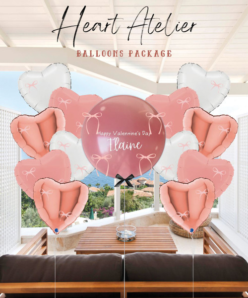 [Happy Valentine's Day] Happy Valentine's Day (Personalised Name) Balloons Package - Heart Atelier