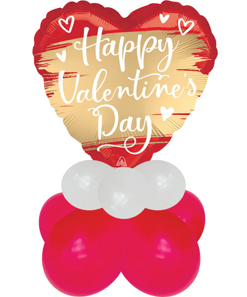 [Happy Valentine's Day] Happy Valentine's Day Balloon Display Delight - Mini Satin Gold Heartbeat