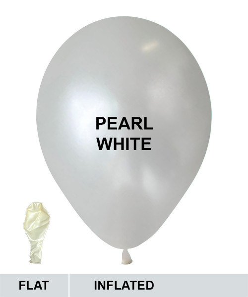 12" Standard Metallic Color Round Latex Balloon - Pearl White 12" Standard Metallic Color Round Latex Balloon - Pearl White