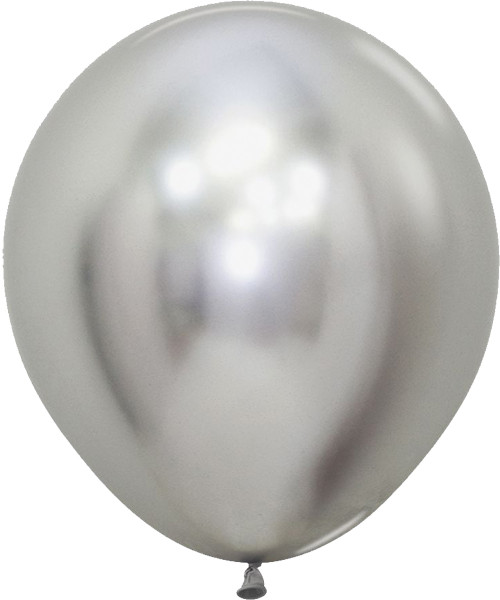 18" Reflex Round Latex Balloon - Silver