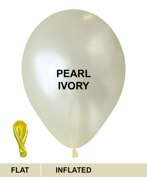 12" Standard Metallic Color Round Latex Balloon - Pearl Ivory 12" Standard Metallic Color Round Latex Balloon - Pearl Ivory