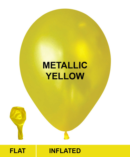 12" Standard Metallic Color Round Latex Balloon - Pearl Yellow