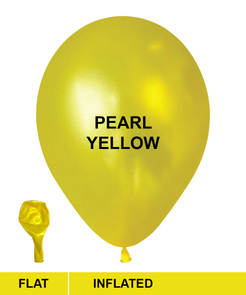 12" Standard Metallic Color Round Latex Balloon - Pearl Yellow