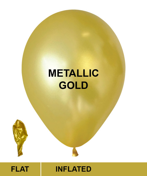 12" Standard Metallic Color Round Latex Balloon - Pearl Gold