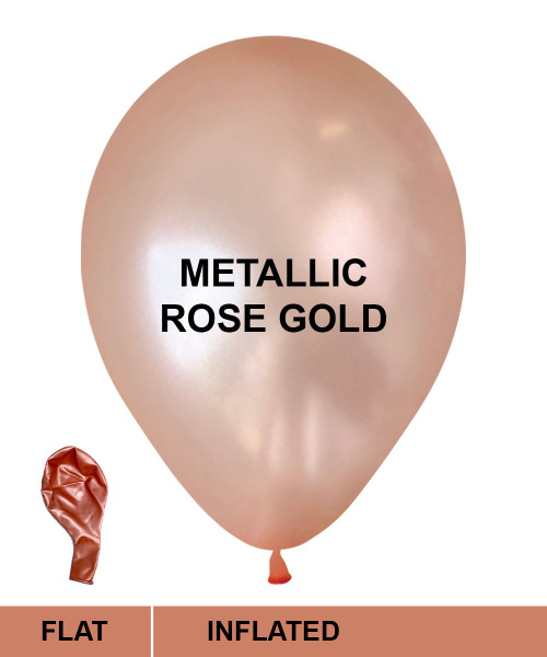 12" Standard Metallic Color Round Latex Balloon - Pearl Rose Gold