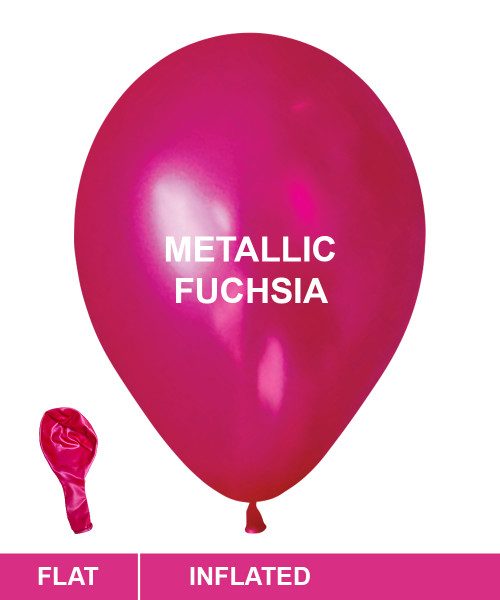 12" Standard Metallic Color Round Latex Balloon - Pearl Fuchsia