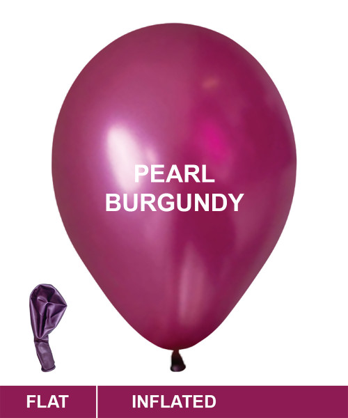 12" Standard Metallic Color Round Latex Balloon - Pearl Burgundy