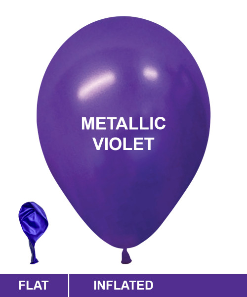12" Standard Metallic Color Round Latex Balloon - Pearl Violet