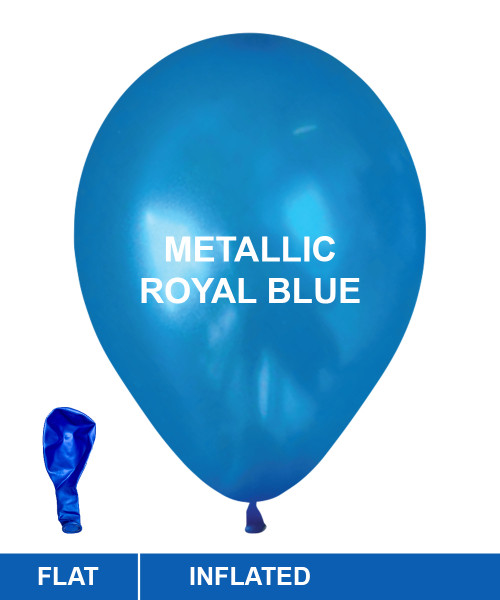 12" Standard Metallic Color Round Latex Balloon - Pearl Royal Blue