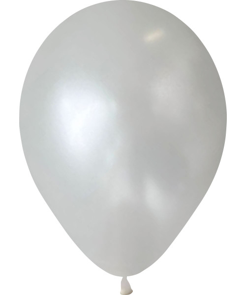 5" Mini Metallic Color Round Latex Balloon - White