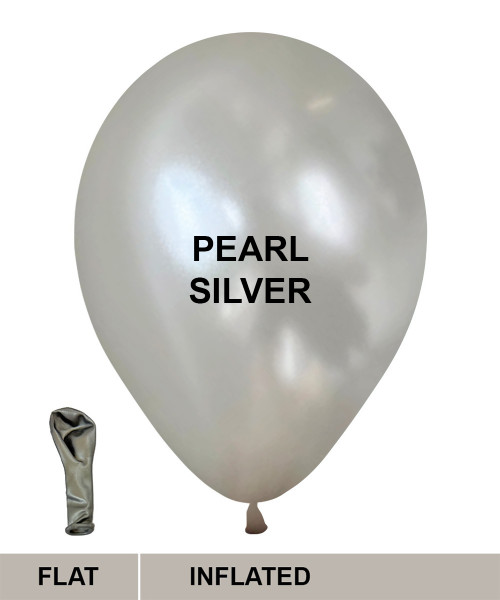 5" Mini Metallic Color Round Latex Balloon - Pearl Silver 5" Mini Metallic Color Round Latex Balloon - Pearl Silver