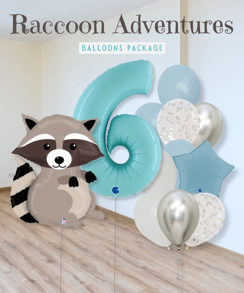 [Animal] Raccoon Adventures Balloons Package