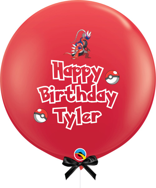 36" Personalised Jumbo Latex Balloon (Red) - Pokemon Scarlet 