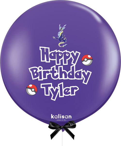 [Party: Pokemon] 36" Personalised Jumbo Latex Balloon (Violet) - Pokemon Violet