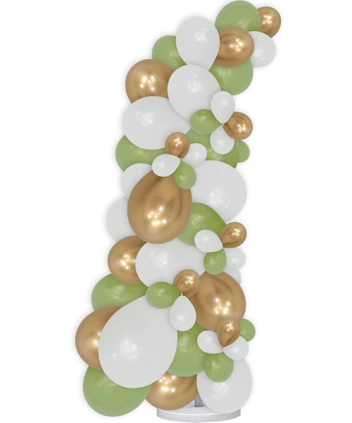 Standing Organic Balloons Arch 2m - (Create your own Fashion & Reflex Colors!)

Colors: Fashion Eucalyptus, Fashion White and Reflex Gold