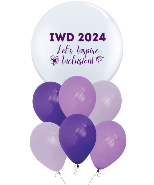 [Inspire Inclusion] 36'' Personalised Jumbo Perfectly Round Balloons Cluster - IWD 2024