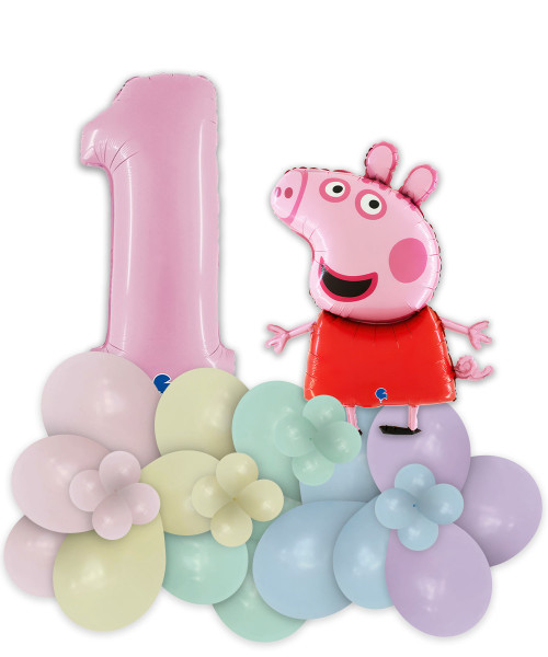 [Peppa Pig] Happy Birthday Number Balloons Centerpiece - Peppa Pig (Choose your favorite Character & Colors!)

Colors: Fashion Pastel Matte Pink, Fashion Pastel Matte Yellow, Fashion Pastel Matte Green, Fashion Pastel Matte Blue & Fashion Pastel Matte Lilac