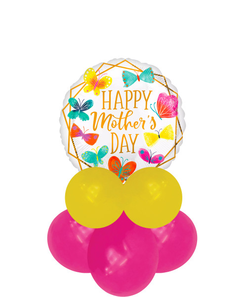 [To The Queen of My Heart] Happy Mother’s Day Balloon Display Delight - Petite Happy Mother’s day Gold Trim