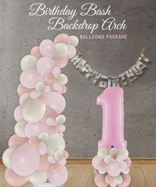 [Birthday] Birthday Bash Backdrop Arch Balloons Package