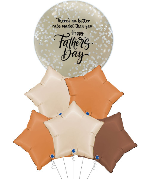 [Like My Father] 22" Personalised Confetti Jewel Star Balloons Bouquet - My Role Model