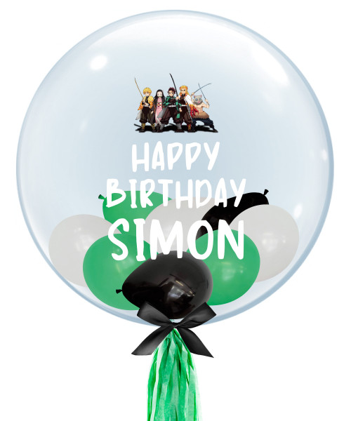 [Anime] 24" Personalised Crystal Clear Bubble Balloon - Mini Balloons Filled (Demon Slayer theme)

Color Combination: Fashion Green, Fashion Black, Fashion White
Tassel Tail: Forest Green