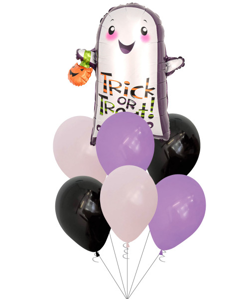 [Frightfully Fun Halloween] Trick Or Treat Cute Ghost Latex Balloons Bouquet