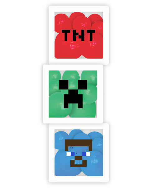 [Game] Personalised That balloon boxes (3 boxes) - Minecraft Themed