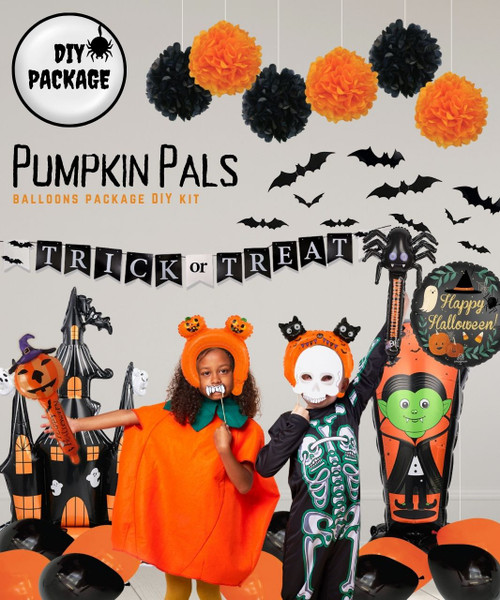 [Frightfully Fun Halloween] Flat Packaging Balloons Pack (DIY Kit) - Pumpkin Pals 