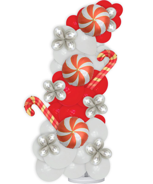 [Merry Christmas 2025] Festive Season Standing Organic Balloons Arch (2m) - Candy Cane & Swirl
Color Combination: Fashion Red, Fashion White, Reflex Silver