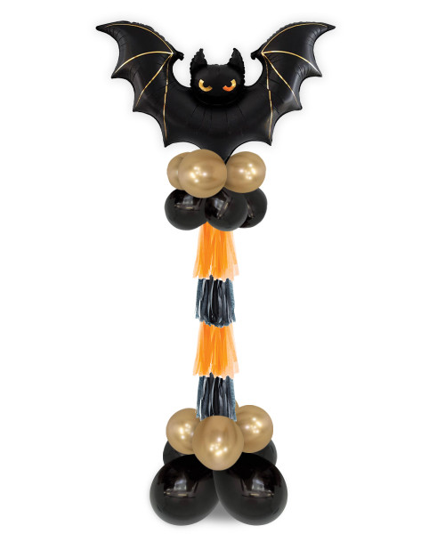 [Frightfully Fun Halloween] Spooky Themed Balloon Tower (2m) - Gold Trim Bat