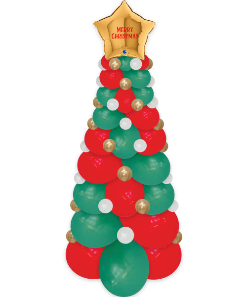 [Merry Christmas 2025] Personalised Christmas Tree Balloons Structure 2m - Wonderful Christmas