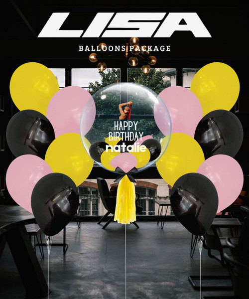 [Birthday] Kpop BlackPink Lisa Personalised Bubble Balloons Package

Color Combi: Fashion Yellow, Fashion Black and Fashion Pink
Tassel Tail: Yellow