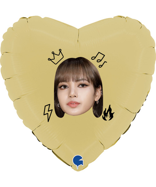 [Kpop Idol] 18" Personalised Heart Foil Balloon- BlackPink Lisa