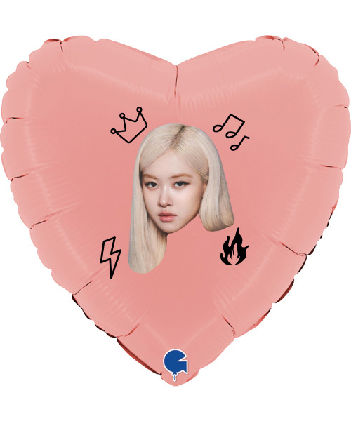 [Kpop Idol] 18" Personalised Heart Foil Balloon- BlackPink Rosé