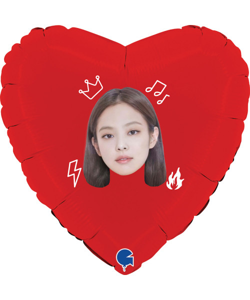 [Kpop Idol] 18" Personalised Heart Foil Balloon- BlackPink Jennie
