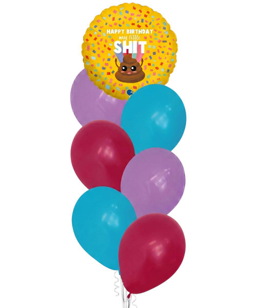 Happy Birthday My Little Shit Chain Balloons Bouquet