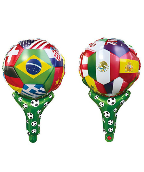 [Sports] Handheld Air Filled Balloon - Soccer Nation (Front and Back View)