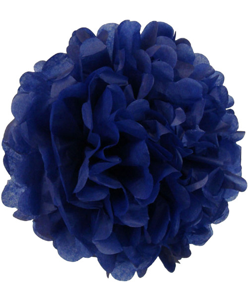 (BUY 1 FREE 1) Paper Flower Pom Pom DIY Pack (15cm) - Royal Blue
