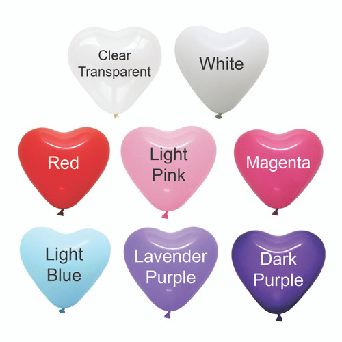 12" Standard Heart Latex Balloons (8 Colors)