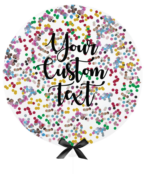 (Mix & Match) 36'' Jumbo Perfectly Round Balloon - Round Confetti (1cm) (Choose from 26 Confetti Colors)