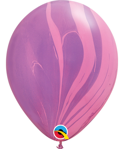 11" Marble Pattern Latex Balloon - Pink Violet Marble