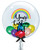 24" Personalised Rainbow Crystal Clear Transparent Balloon - Mini Metallic Balloons Filled (Vibrant Rainbow)