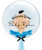 24" Personalised Crystal Ball Balloon - Mini Baby Foil Balloon Stuffed