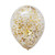 12'' Metallic Confetti Clear Latex Balloons - Gold