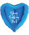 delete 18" Personalised Heart Foil Balloon - Metallic Shiny Blue