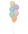 [Macaron Unicorn] Rainbow Macaron Unicorn Balloons Package- 12" Rainbow Latex Balloon Cluster - Fashion Pastel Matte