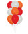 [National Day 2025] 12" Fashion Latex Helium Balloons Cluster - Red, Orange & White (9pcs)