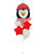 [Merry Christmas 2025] Sweet Penguin Head Matte Red Star Balloons Bouquet
